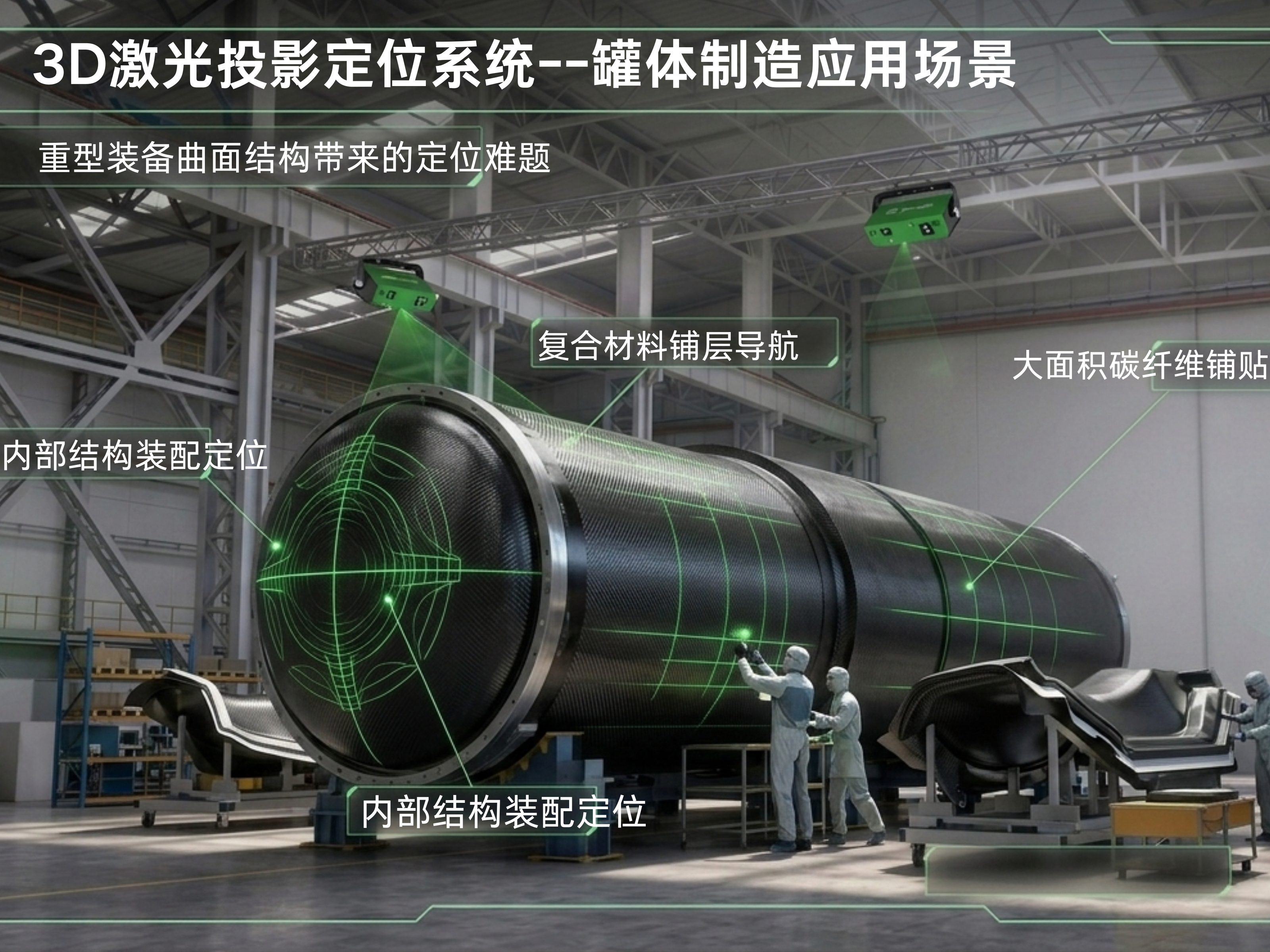 3d激光投影定位系统_复合材料铺层_激光铺层定位_视觉引导装配_光量科技